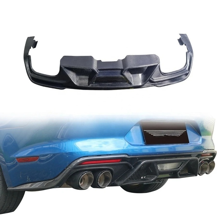 GT500 Style Carbon Fiber Rear Diffuser for  Mustang 5.0 2.3T 2018-2023 New Condition Body Kit with Exhaust Bumper Cut-Outs
